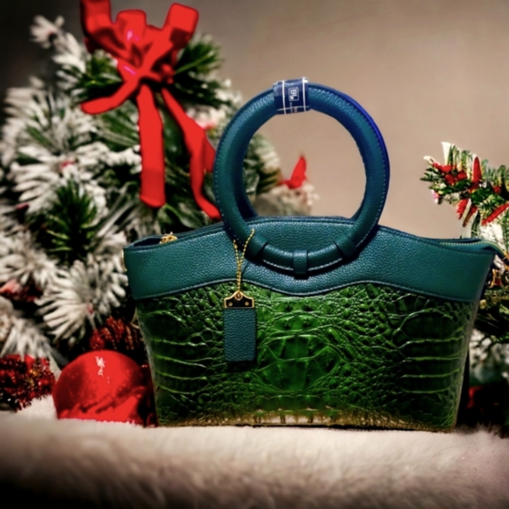 Gorgeous Exotic Green Luxury Designer Lady Parian Handbag